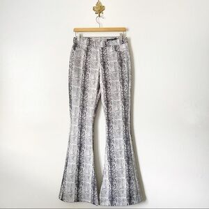 Anthro Blank NYC Snake Print Flare leg pants NWT